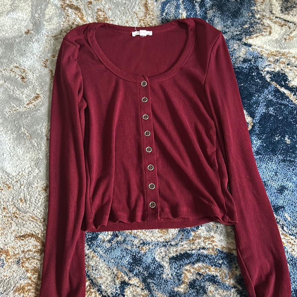 Maroon Ardene button down long sleeve